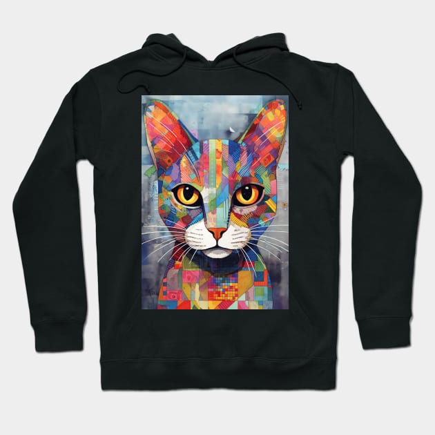 Abstract Cat 2 Hoodie by erzebeth